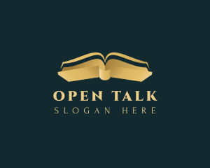 Gold Open Book logo design