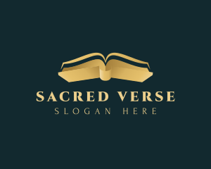 Scripture - Gold Open Book logo design