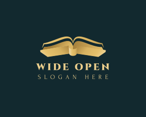 Gold Open Book logo design