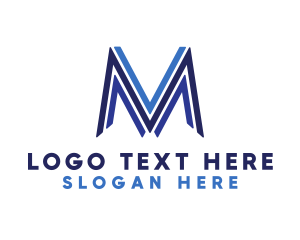 Mens Fashion - Blue Line M logo design