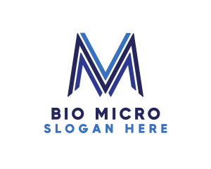 Microbiology - Blue Line M logo design