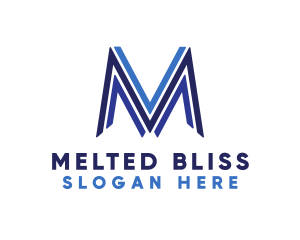 Blue Line M logo design