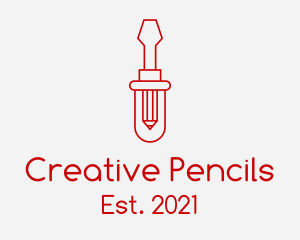 Pencil Screw Driver  logo design