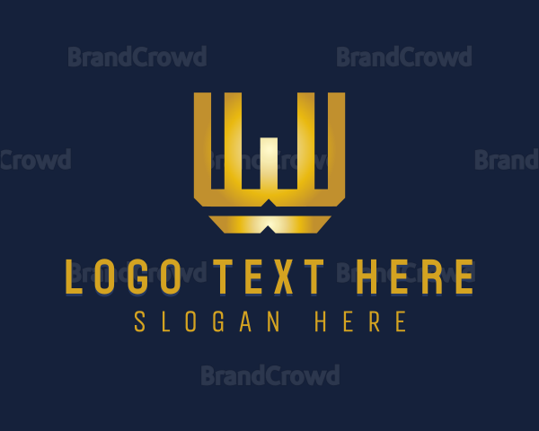 Metallic Modern Letter W Logo