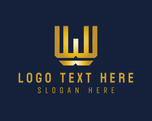 Fashion - Metallic Modern Letter W logo design