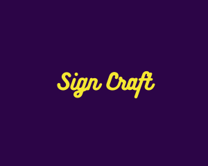 Retro Cursive Neon Sign logo design