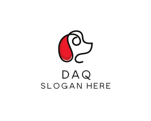 Red Dog - Minimalist Abstract Puppy Dog logo design