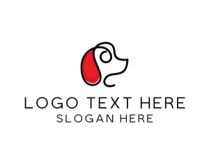 Red Puppy - Minimalist Abstract Puppy Dog logo design
