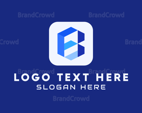 Blue Digital App Letter B Logo