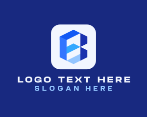 Lettermark - Blue Digital App Letter B logo design