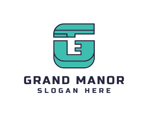 Geometric Teal G logo design