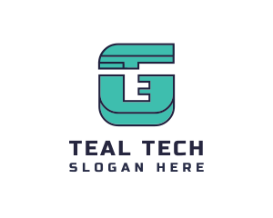 Teal - Geometric Teal G logo design