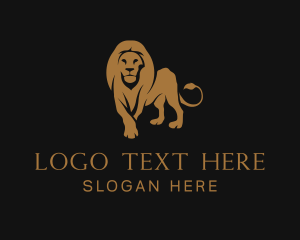 Wildlife - Elegant Gold Lion logo design