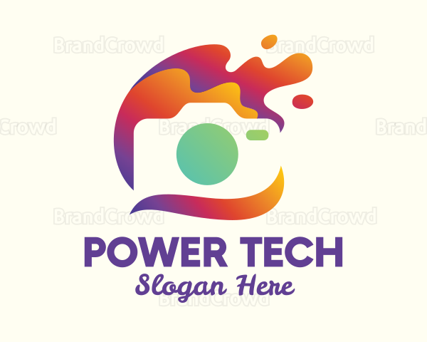 Gradient Paint Splatter Camera Logo