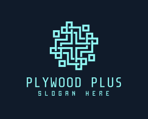 Digital Pixel Cross logo design