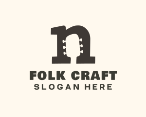 Folk - Modern Funky Guitar logo design