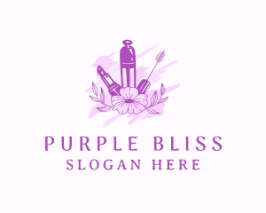 Purple Flower Makeup logo design