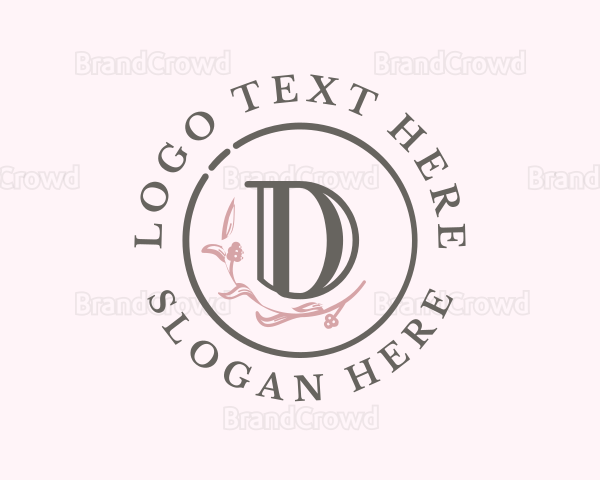 Floral Plant Letter D Logo