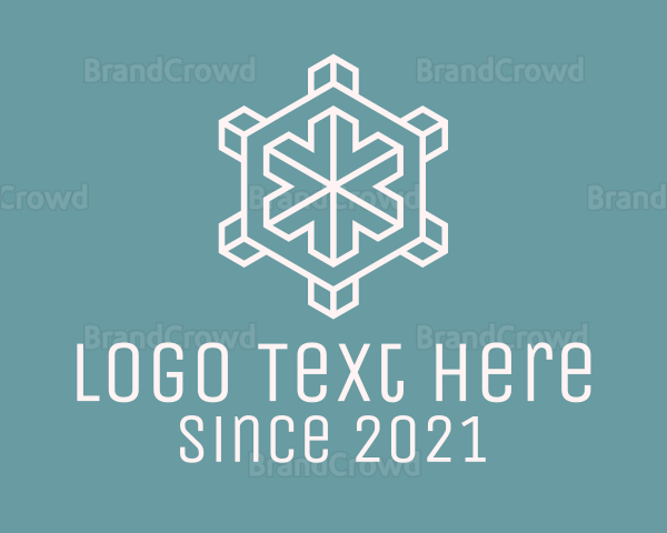 Geometric Snowflake Hexagon Logo