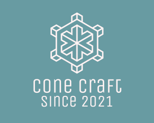 Geometric Snowflake Hexagon logo design