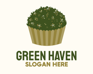 Grass Garden Cupcake Pastry logo design