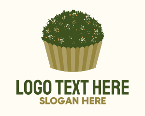 Blossom - Grass Garden Cupcake Pastry logo design
