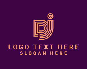 Disc Jockey - Music Letter DJ Monogram logo design