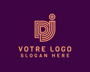 Music Letter DJ Monogram logo design