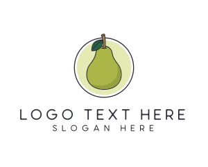 Organic - Juicy Pear Fruit logo design