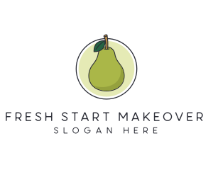 Juicy Pear Fruit logo design