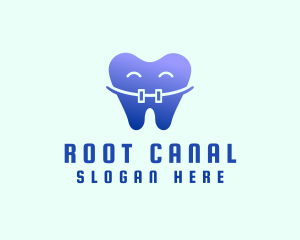 Endodontist - Dentist Tooth Braces logo design