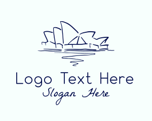 Theatre - Minimalist Sydney Opera House logo design