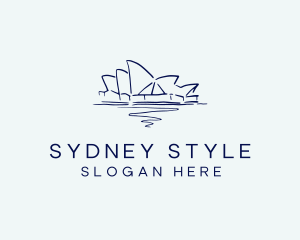 Minimalist Sydney Opera House logo design