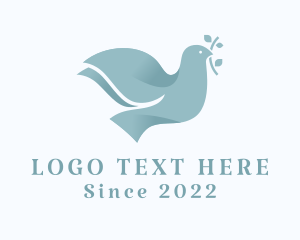 Freedom - Peace Dove Catholic Bird logo design