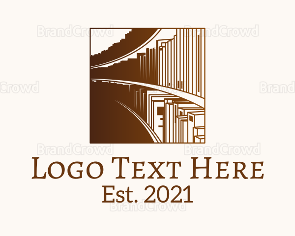 Brown Library Bookshelf Logo