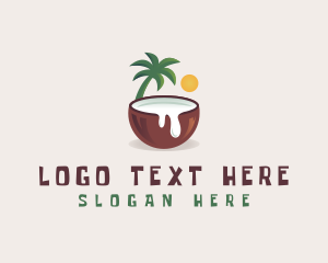 Coconut - Coconut Milk Juice logo design