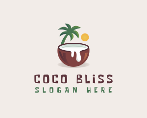 Coconut Milk Juice logo design
