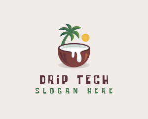 Coconut Milk Juice logo design