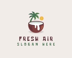 Coconut Milk Juice logo design