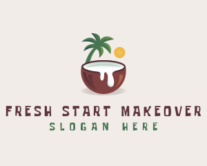 Coconut Milk Juice logo design