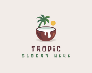 Coconut Milk Juice logo design