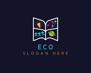 Elearning - Children Preschool Education logo design