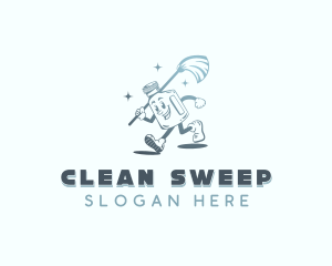 Mop - Disinfection Janitorial Mop logo design