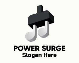Surge - Plug Musical Note logo design