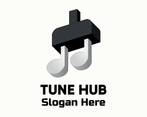 Plug Musical Note logo design