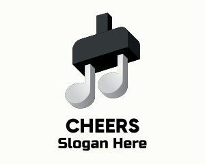 Audio - Plug Musical Note logo design