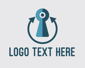 Lock - Blue Keyhole Webcam logo design