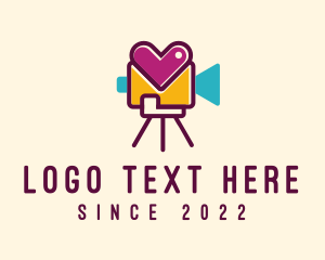 Videocast - Heart Video Record logo design