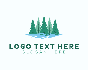 Woods - Natural Pine Tree logo design