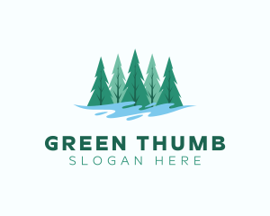 Natural Pine Tree  logo design